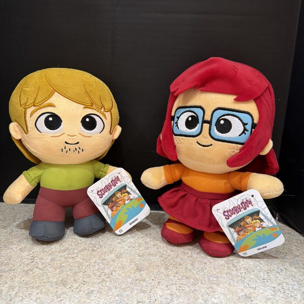 Scooby Doo 8" Plush Velma and Shaggy Jazware New With Tags